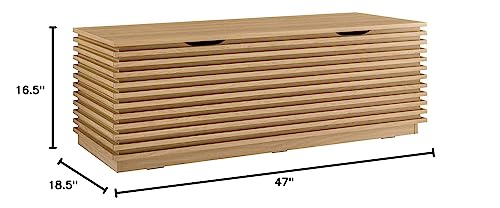 Modway Render 47" Wood Grain Storage Bench in Oak Modway