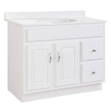 Design House Concord 36 Inch Bathroom Vanity, Ready to Assemble, Solid Wood, White, 587022 Design House