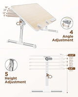 SAIJI Laptop Bed Tray Table, Adjustable Home Office Standing Desk Portable Lightweight Foldable Lap Desk for Sofa Couch Floor Working Studying Reading Writing Eating,Fit Up to 17" Laptop(Large,Teak) SAIJI
