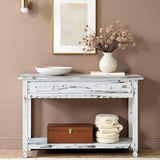 Alaterre Furniture Rustic Country Cottage Console Table with 1 Drawer & 1 Shelf, Distressed Finish - Perfect for Living Room, Entryway, Hallway Alaterre Furniture