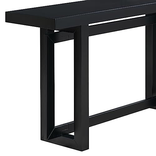 Merax Wood Entryway Console Table, Modern Line Frame with Industrial Concrete Top, for Living Room/Hallway/Foyer, Black Merax