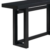 Merax Wood Entryway Console Table, Modern Line Frame with Industrial Concrete Top, for Living Room/Hallway/Foyer, Black Merax