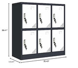 MAYROY Metal Locker Office Storage Locker Home Steel Locker School Storage Organizer, Storage Cabinet for Kids Students Employee (Gray, W6D) MAYROY