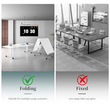 7.5FT Folding Conference Room Table for 6-8 People, 90.6" Meeting Seminar Table with Power Outlets & Cable Grommets Metal Frame for Office Conference, Executive & Collaborative Spaces (1, G, 90.6in) CUFEFi