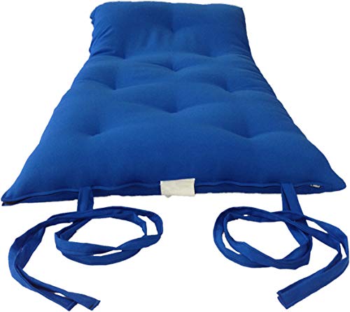 D&D Futon Furniture Royal Blue Traditional Japanese Floor Rolling Futon Mattress, Foldable Cushion Mats, Cotton/Foam Shikifuton, 3 x 30 x 80 D&D Futon Furniture