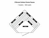 Radiant Saunas BSA1312 3-Person Cedar Corner Infrared Sauna w/ 7 Carbon Heaters Blue Wave