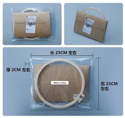 Embroidery Starter Kits with Rose Pattern and Instructions, Plastic Embroidery Hoops,Threader,Color Threads and Needles,Embroidery Kit for Beginners(N1074)