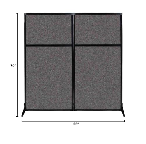 Versare Workstation Partition | Portable Wall Divider | Modern Office Cubicle | Free Standing Privacy Screen | Flexible Work Space | 66" x 70" Charcoal Gray Fabric Panels VERSARE