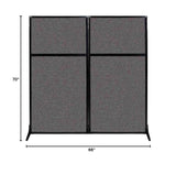 Versare Workstation Partition | Portable Wall Divider | Modern Office Cubicle | Free Standing Privacy Screen | Flexible Work Space | 66" x 70" Charcoal Gray Fabric Panels VERSARE