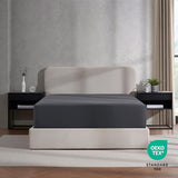 Nestl Dark Grey Extra Deep Pocket Fitted Sheet Queen, Hotel Luxury Queen Fitted Sheet Only Easily Fits 18 to 24 Inch Mattress, Super Soft, Wrinkle-free, and Breathable Bottom Sheets with Corner Straps Nestl