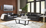 Signature Design by Ashley Amiata Modern Leather Match Loveseat with Non-skid Legs, Black Signature Design by Ashley