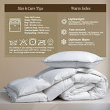 Lightweight Goose Feather Down Fiber Comforter Oversized King, 750 FP Cloudy-Fluffy Duvet Insert, Ultra-Soft Pima Cotton Blend Cover, Hotel Luxury Comforter for Hot Sleepers, White, 120x98 Inches BPC