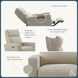 Nurture& The Glider Premium Power Recliner Nursery Glider Chair with Adjustable Head Support | Designed with a Thoughtful Combination of Function and Comfort | Built-in USB Charger (Ivory)