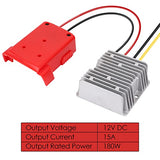 Mellif DC Power Adapter Compatible with Milwaukee 18V Battery, 18V to 12V Step Down Voltage Converter, 180W Inverter Automatic Buck Converter Regulator for Golf Cart Led Strip Light (Tool Only) Mellif