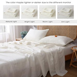 S VICTORY SYMBOL 100% Organic Linen Flat Sheet 1 Piece-Stone Washed French Flax Twin Size Bedding,Soft Flat Top Sheet Breathable(66"x96",Creamy White) S VICTORY SYMBOL