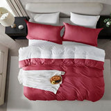 Hearth & Harbor Full Duvet Cover Set - Full Soft Prewashed Burgundy Red Duvet Cover, 3 Piece Set with Zipper Closure, 1 Duvet Cover 80x90 inches and 2 Pillow Shams Hearth & Harbor
