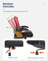 Home Office Chair Ergonomic Desk Chair Mesh Computer Chair with Lumbar Support Flip-up Arms Swivel Rolling Executive Task Chair Adjustable Chair for Adults(Red) BestOffice