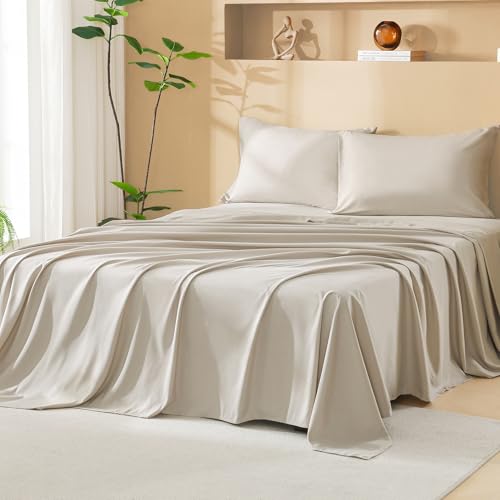 Litanika Comforter Full Size Set with Sheets Beige - 7 Pieces Bed in a Bag Full Chevron Tufted Complete Bedding Sets with Comforter, Sheets, Pillowcases & Shams Litanika