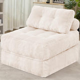 HABUTWAY Folding Sofa Bed, Convertible Sleeper Chair Bed w/Dual-Pillow & Handle, Foldable Floor Sofa Lounge w/Back Support for Living Room, Bedroom, Apartment, Office, Single, Beige HABUTWAY