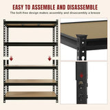 BIG RED 5 Tier Heavy Duty Garage Storage Shelving: Adjustable Metal Utility Shelving Rack for Garage, Basement, Pantry, Closet - 3,000lb Capacity (72"x48"x24") Black BIG RED