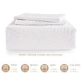 Exclusivo Mezcla King Size Quilt Bedding Set, Lightweight White Quilts King Size for All Seasons, Soft Microfiber Bedspreads Coverlets Bed Cover with Leaf Pattern, 3 Piece Exclusivo Mezcla