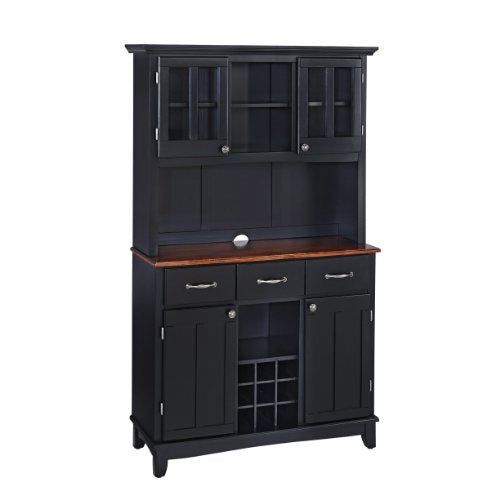 Homestyles sideboards-buffets-credenzas, Server with Hutch, Black - WoodArtSupply