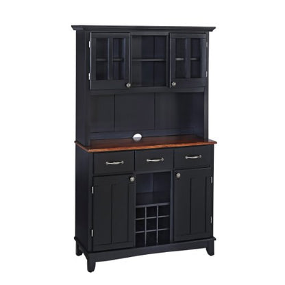 Homestyles sideboards-buffets-credenzas, Server with Hutch, Black - WoodArtSupply