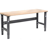 Global Industrial Adjustable Height Workbench C-Channel Leg, 72" W x 36" D, 1-3/4" Maple Top Safety Edge, Black Global Industrial