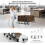 Mobile Conference Table,Modular Meeting Seminar Table,Portable Rolling Conference Training Table with Silent wheels,Folding Flip Top Conference Room Tables for Office,Classroom,Meeting (8pcs, 47.2in) Relgix