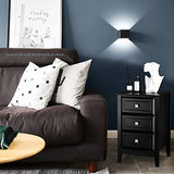 Bonnlo Upgraded 3 Drawers Night Stands for Bedrooms Set of 2, Wooden Black Nightstand Stylish, Modern Bed Side Table/Night Stand for Small Spaces, College Dorm, Kids’ Room, Living Room, 24H Bonnlo