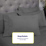 King Size Bed Sheets - 6 Piece 1500 Supreme Collection Fine Brushed Microfiber Deep Pocket King Sheet Set Bedding - 2 Extra Pillow Cases, Great Value, King, Gray Sweet Home Collection
