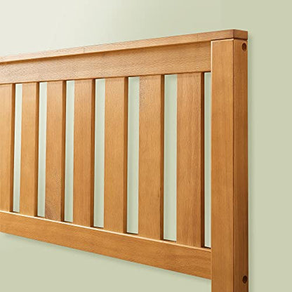 Zinus Alexia Rustic Pine Wood Bed Frame with Headboard - No Box Spring Needed, Easy Assembly - WoodArtSupply