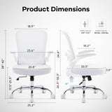 Morkprism Office Chair,Ergonomic Mesh Desk Chair with Adjustable Lumbar Support,Computer Chair with Flip-up Armrests, Rolling Executive Chairs, Home Office Chair(White) Morkprism
