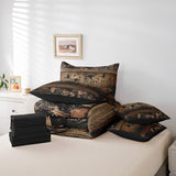 Erosebridal 7 Piece Camo Mallard Duck Comforter Set with Sheets for Kids Boys Men Rustic Farmhouse Cabin Bed in A Bag Queen,Hunting Woodland Duck Bedding Set Country Wood Board Animal Bed Set Erosebridal