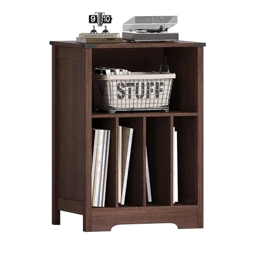 ChooChoo Record Player Stand, Vinyl Record Storage Cabinet, Turntable Stand Holds up to 160 Albums, Record Player Table Display Shelf for Living Room, Bedroom, Office, Walnut ChooChoo