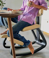 Varier ThatSit Balans Adjustable Ergonomic Kneeling Chair with Backrest, 10-Year Limited Warranty, Designed by Peter Opsvik, Blue/Natural Varier