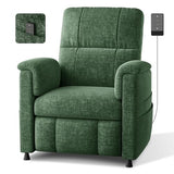 Pipishell Power Recliner Chair for Adults，Electric Recliner with Remote, Adjustable Recline/Footrest, Chenille Fabric,Thick Seat Cushion, Small Recliner for Living Room, Home Theater, Green