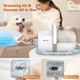 Afloia Dog Grooming Kit, Pet Grooming Vacuum & Dog Clippers Nail Trimmer Grinder & Dog Brush for Shedding with 6 Pet Grooming Tools, Low Noise Dog Hair Remover Pet Grooming Supplies for Dog Cat Afloia