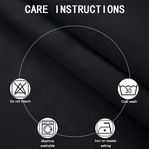 LEMOMO Blackout Curtains 52 x 84 inches Long Black Curtains Set of 2 Panels Thermal Insulated Room Darkening Curtains for Bedroom LEMOMO