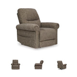 Signature Design by Ashley Aureta Classic Stain Resistant Power Lift Recliner with Side Pocket, Heat and Massage, Dark Brown Signature Design by Ashley