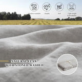 Simple&Opulence 100% Linen Duvet Cover Set, Natural French Flax Light Grey Ruffle Duvet Cover Twin Size, Breathable Comfy Linen Bedding Comforter Cover with 1 Pillowcase (Light Grey, 68" x 86") Simple&Opulence