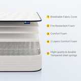 Avenco 8 Inch Twin Mattress, Foam and Spring Hybrid Mattress in a Box, Medium Soft, Breathable Fabric & Adaptive Support, CertiPUR-US Certified, Twin Size Mattress in Guest and Kids Bedroom Avenco