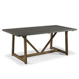 Walker Edison Modern Farmhouse Small Kitchen Furniture Dining Room Table Wood, 72 Inch, Grey and Brown Walker Edison