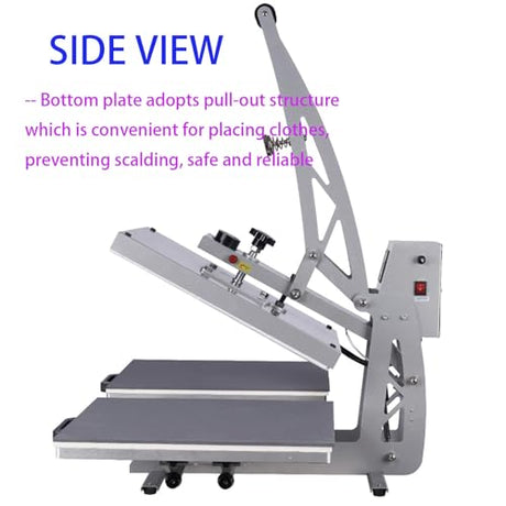 Semi-Automatic 16x24 Heat Press Machine: Auto Open Dual Platen Sublimation T-Shirt Press - Large Format 110V Heat Press with Precision Wire Tube and Teflon Coating AVGVLIJ