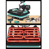 BDJSN 8 in 1 Heat Press, 38x38cm Multifunction Heat Transfer Machine, Precision Printer T-Shirt Textile Printing Machine Combo Kit for T Shirts/Mug/Hat/Plate/Cap BDJSN
