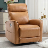 HAOMARKETS Swivel Rocker Recliner Chair, Manual Faux Leather Glider Rocking Recliners for Adults, 360° Swivel Nursery Reclining Sofa with Storage Pocket