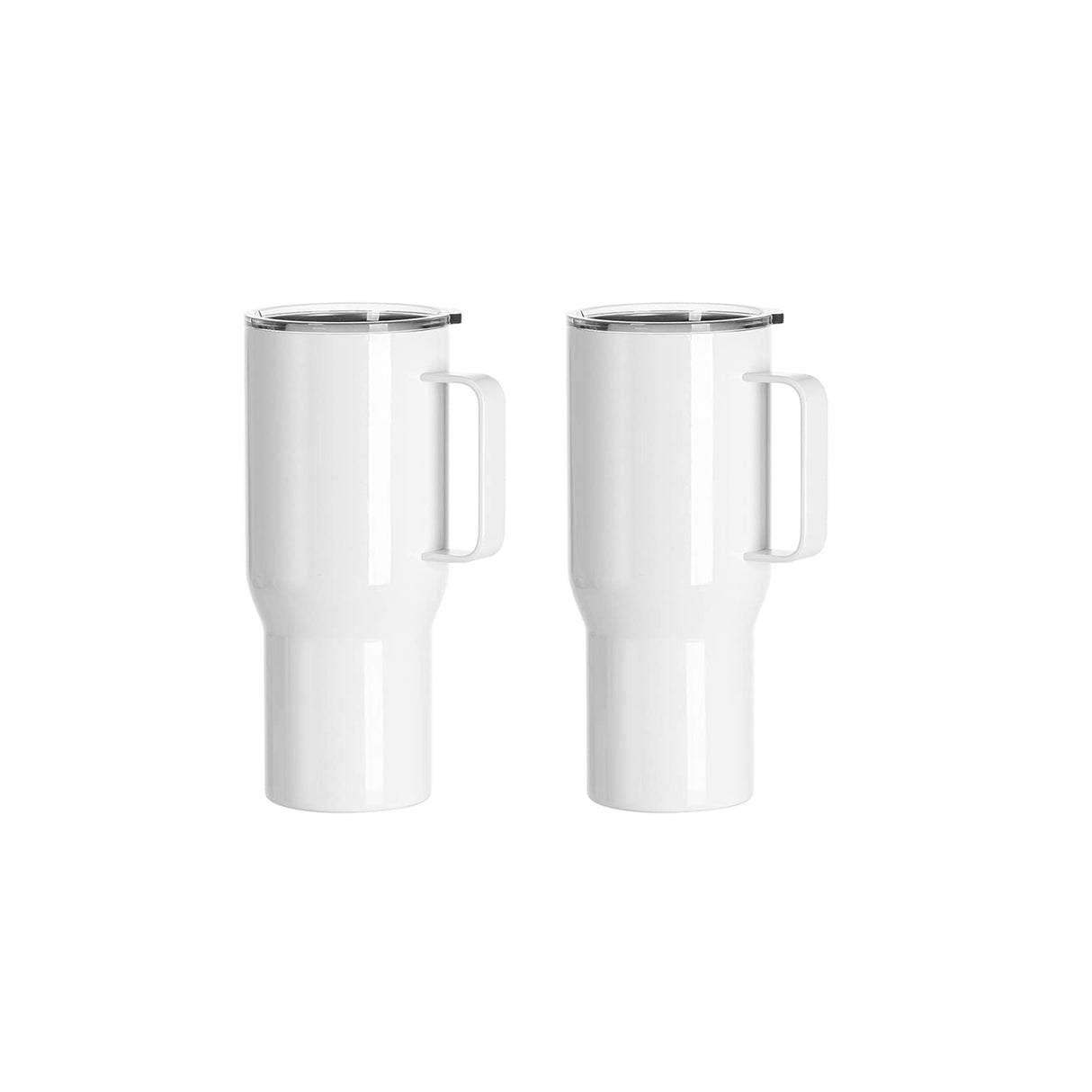 PYD Life Sublimation Tumblers Blanks 25 OZ White Coffee Travel Car Stainless Steel Tumbler Cups with Leakproof Lid and Handle, Sublimation Mugs for Cricut Mug Press and Tumbler Heat Press Print 2 Pack PYD Life