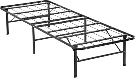 FDW Twin Bed Mattress Foundation Box Spring Replacement Heavy Duty Steel Slat Easy Assembly Noise-Free Twin Bed Frame Metal Platform Bed Frame，Black FDW