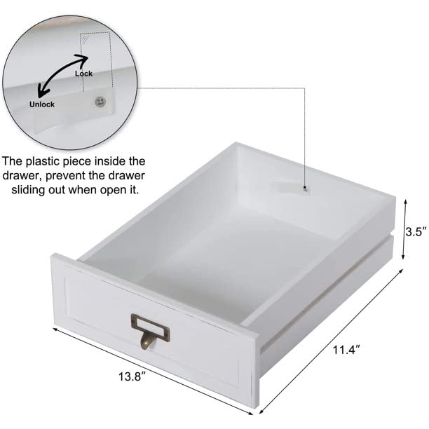 Kinfant Farmhouse End Tables Nightstands White Set of 2 - Rustic Wooden Nightstands Set for Bedroom, Living Room Set of 2, White Kinfant