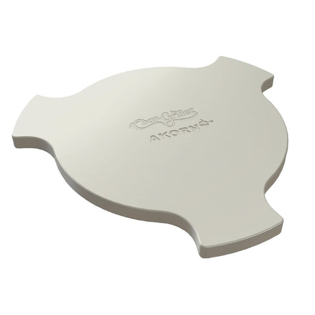 Char-Griller® AKORN Charcoal Grill and Smoker Ceramic Smokin' Stone Accessory for Low-and-Slow Indirect BBQ Smoking Methods in Ivory, 15”L x 15”W x 1”H, Model 6201 Char-Griller